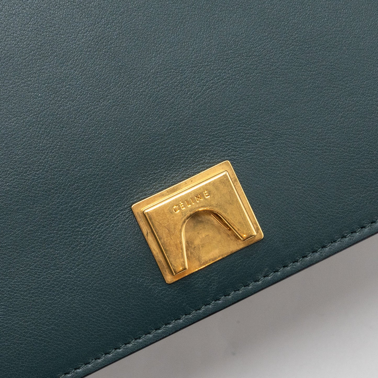 Celine frame bag calfskin dark green/ dark blue GHW
