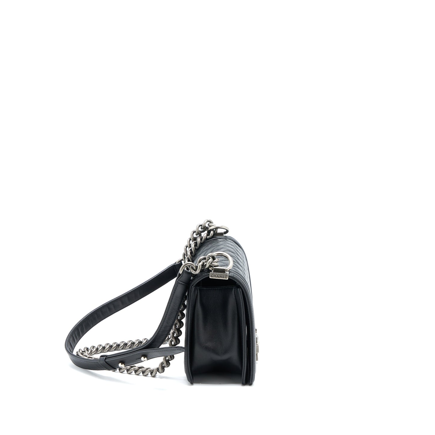Chanel Medium Boy Bag Lambskin Black Ruthenium SHW