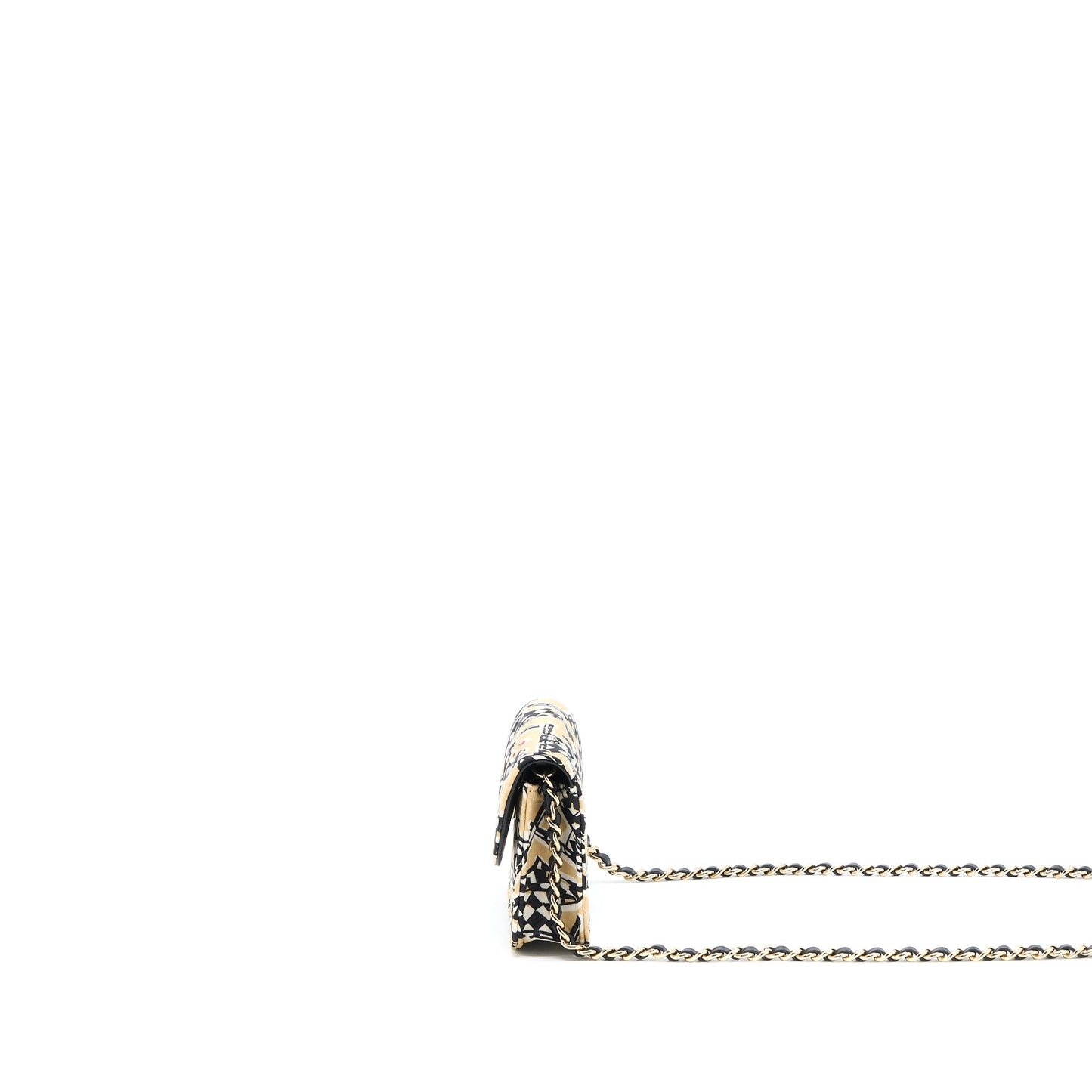 Chanel Mini Clutch With Chains Fabric Multicolour LGHW (Microchip)