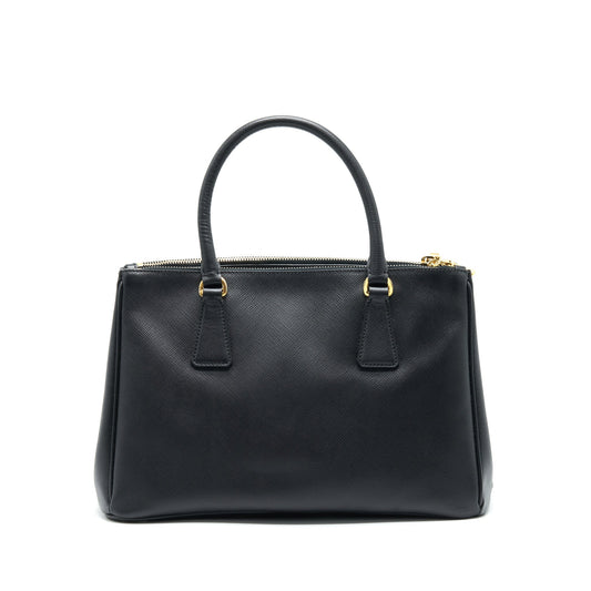 Prada Small Saffiano Leather Tote Bag Black GHW