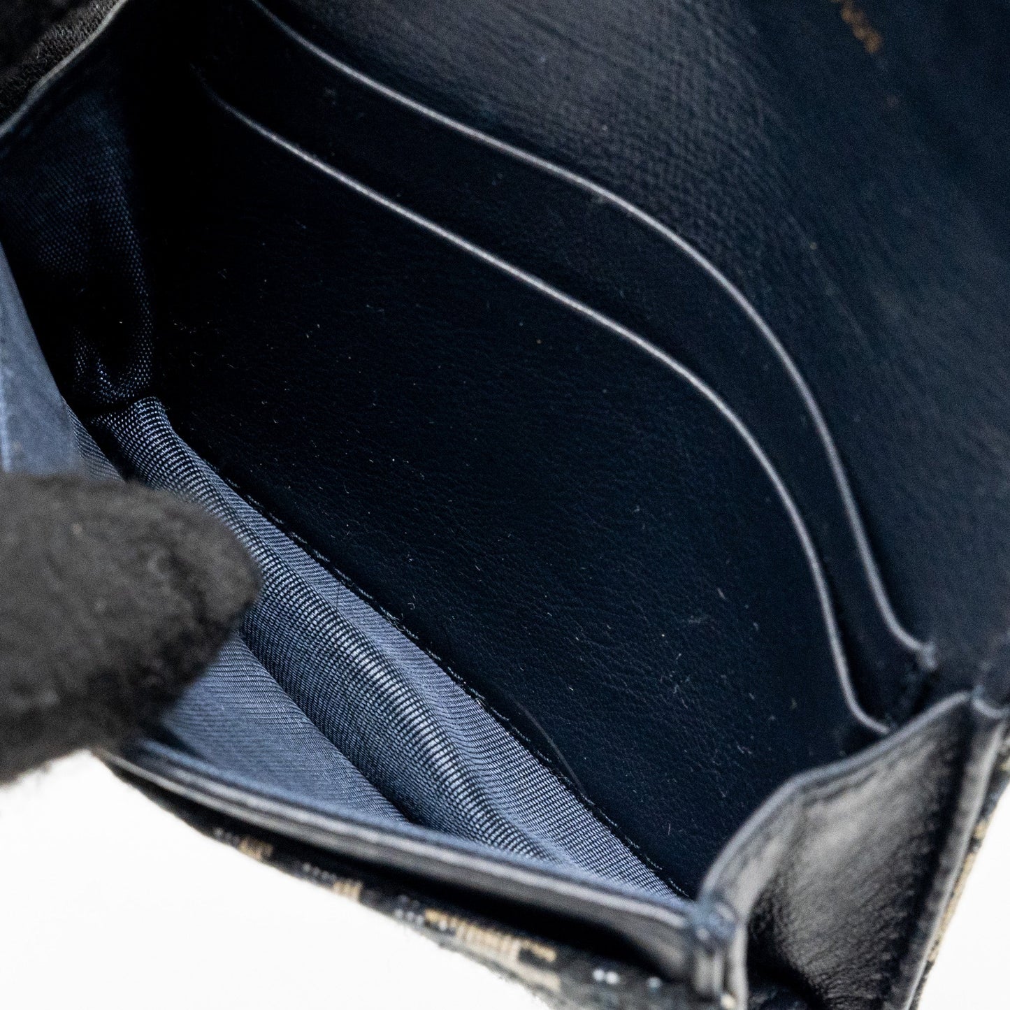 Dior Saddle Flap Card Holder Oblique Canvas blue GHW