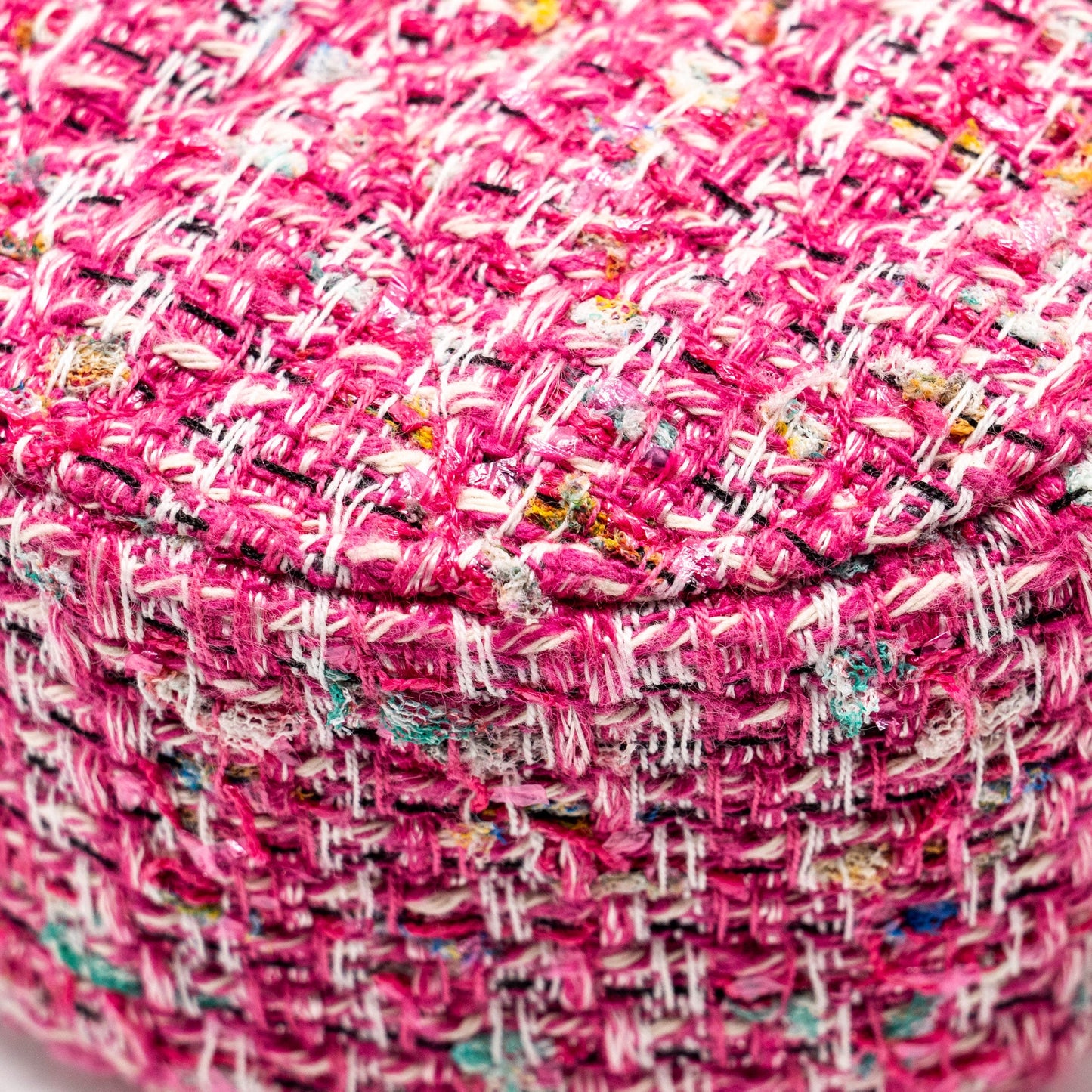 Chanel Round Clutch with Chain Tweed Pink/Multicolour LGHW