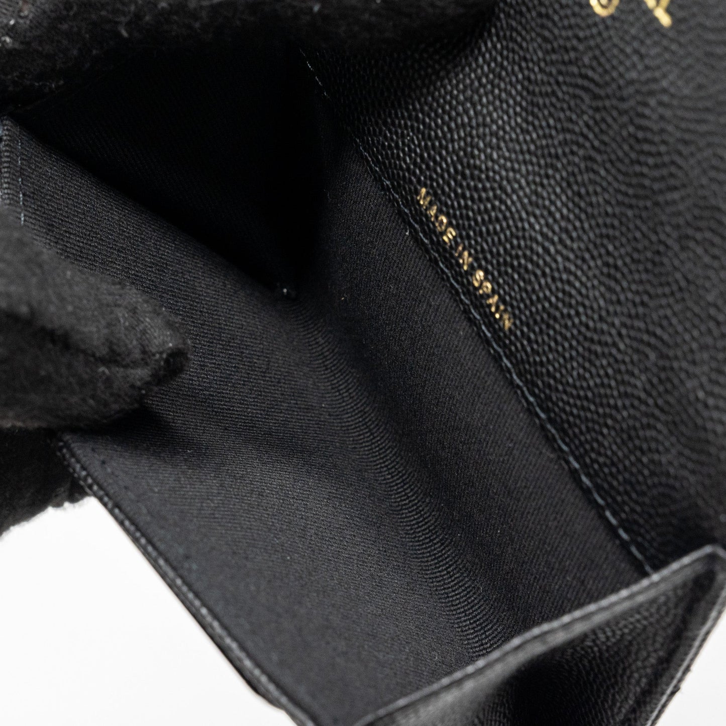 chanel quilted flap card holder with heart charm caviar black GHW (microchip)