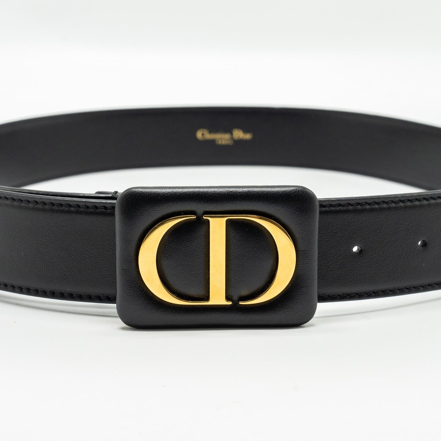 Dior size 80 30 Montaigne belt leather belt black GHW