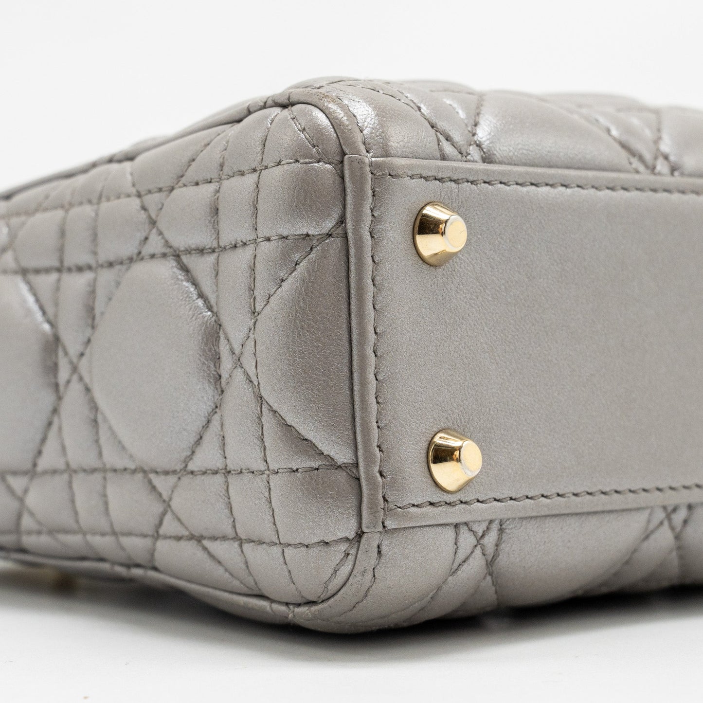 Dior Mini Lady Dior Lambskin Iridescent Grey LGHW