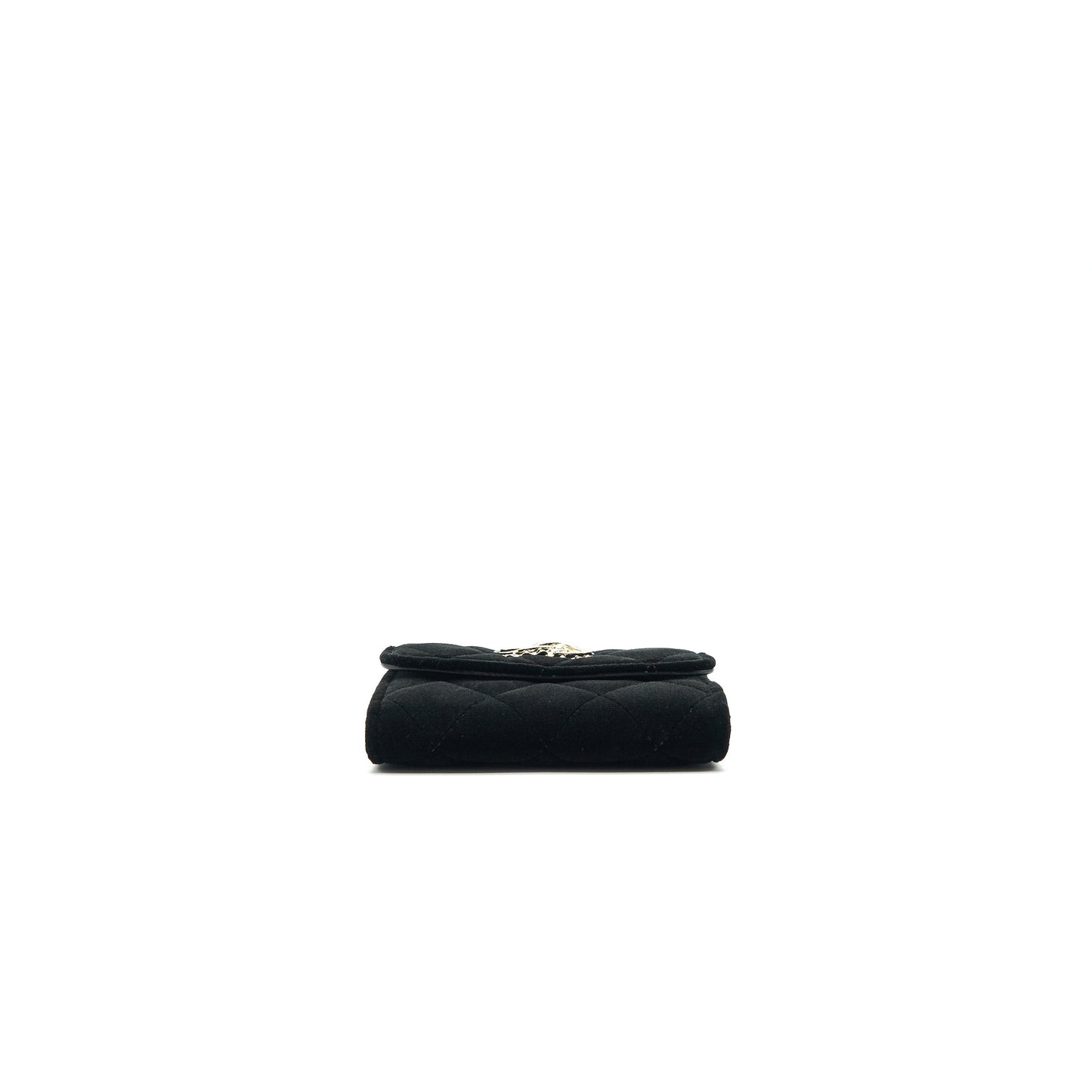 Chanel 21A velvet CC Crystal Logo Card Holder