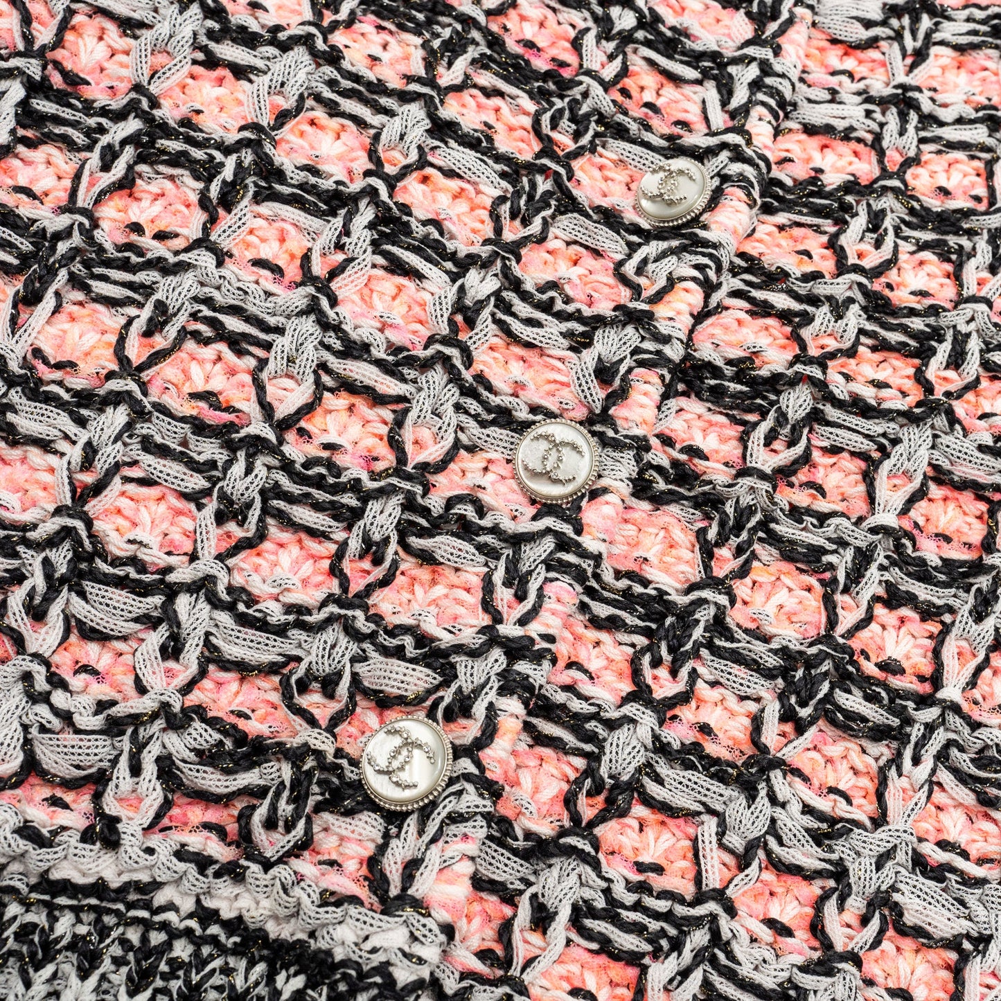 Chanel 20S Size 34 Stripe Pullover / Backbuttons Cotton / Silk Pink / White / Black