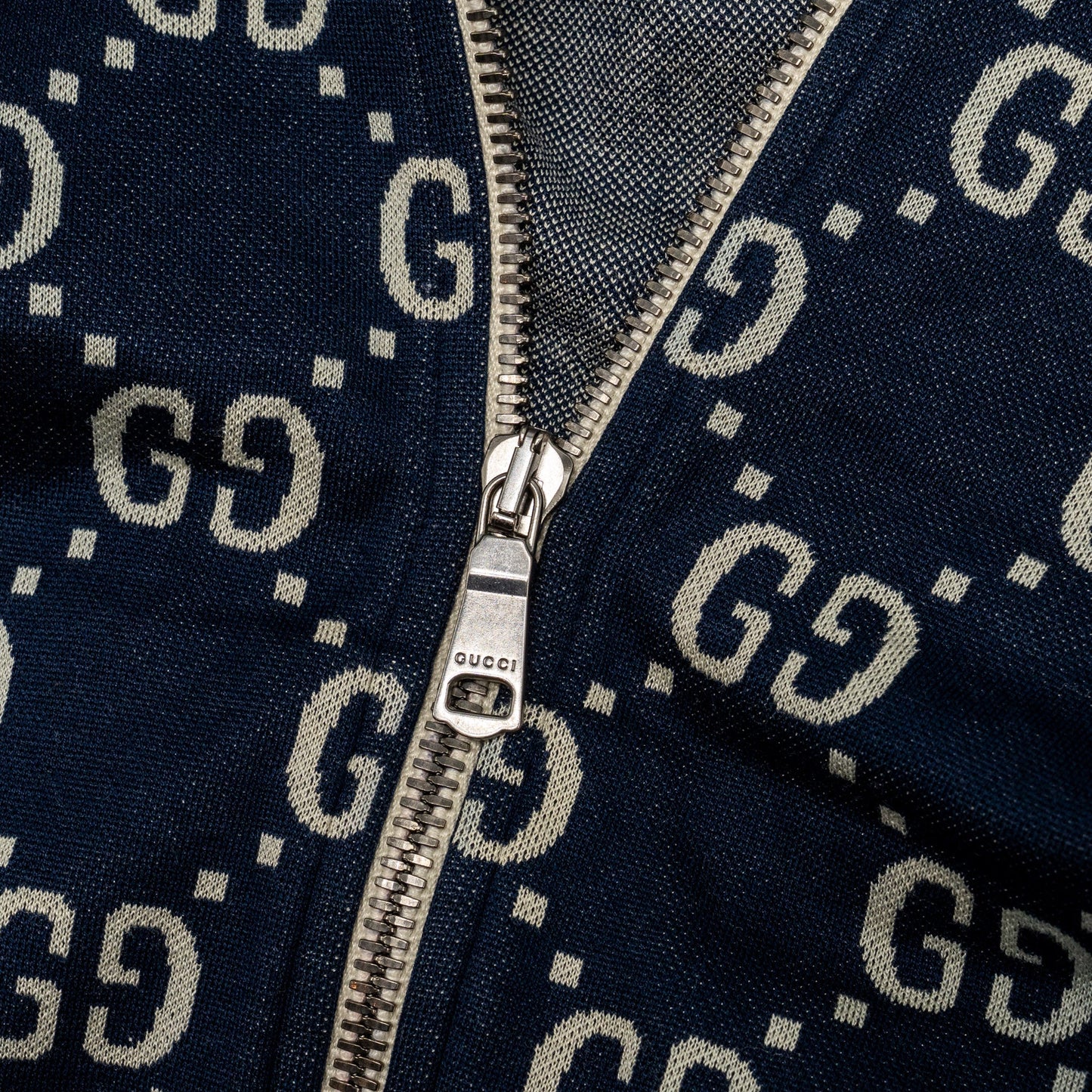 Gucci Size L GG Jacquard Striped Jacket Cotton Multicolour