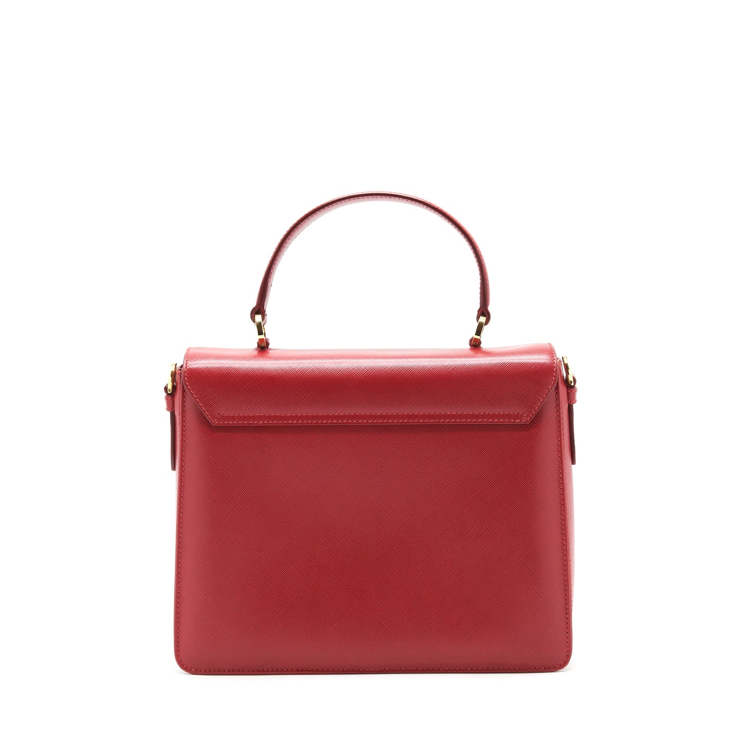 Ferragamo Top Handle Tote Bag Saffiano Leather Red GHW