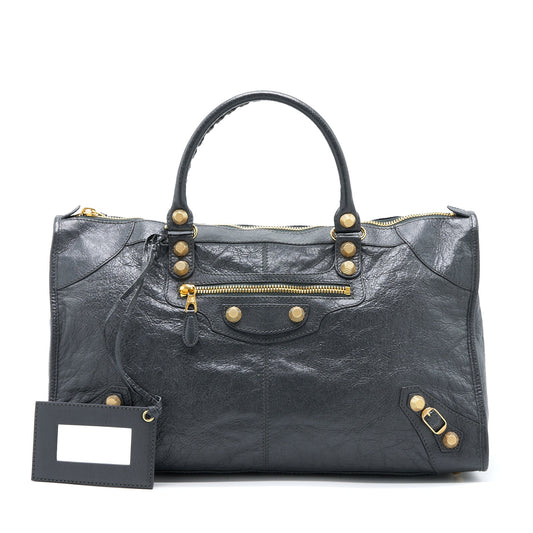Balenciaga Giant 12 Work City Bag Lambskin Gris Fossile GHW