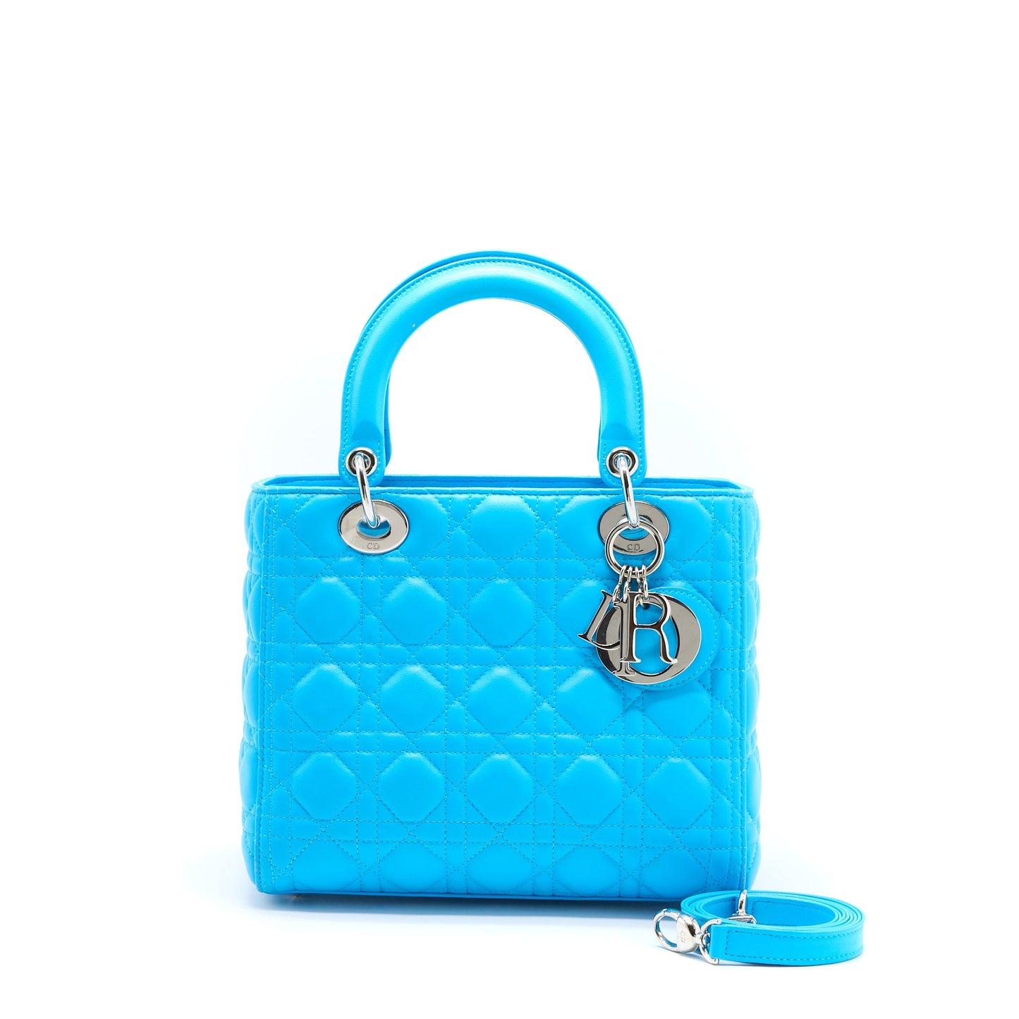 Dior Medium Lady Dior Lambskin Light Blue SHW