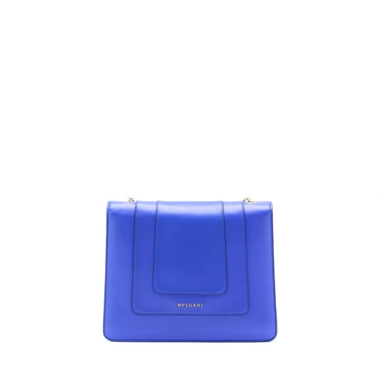 Bvlgari Serpenti Forever Shoulder Bag Calfskin Blue GHW