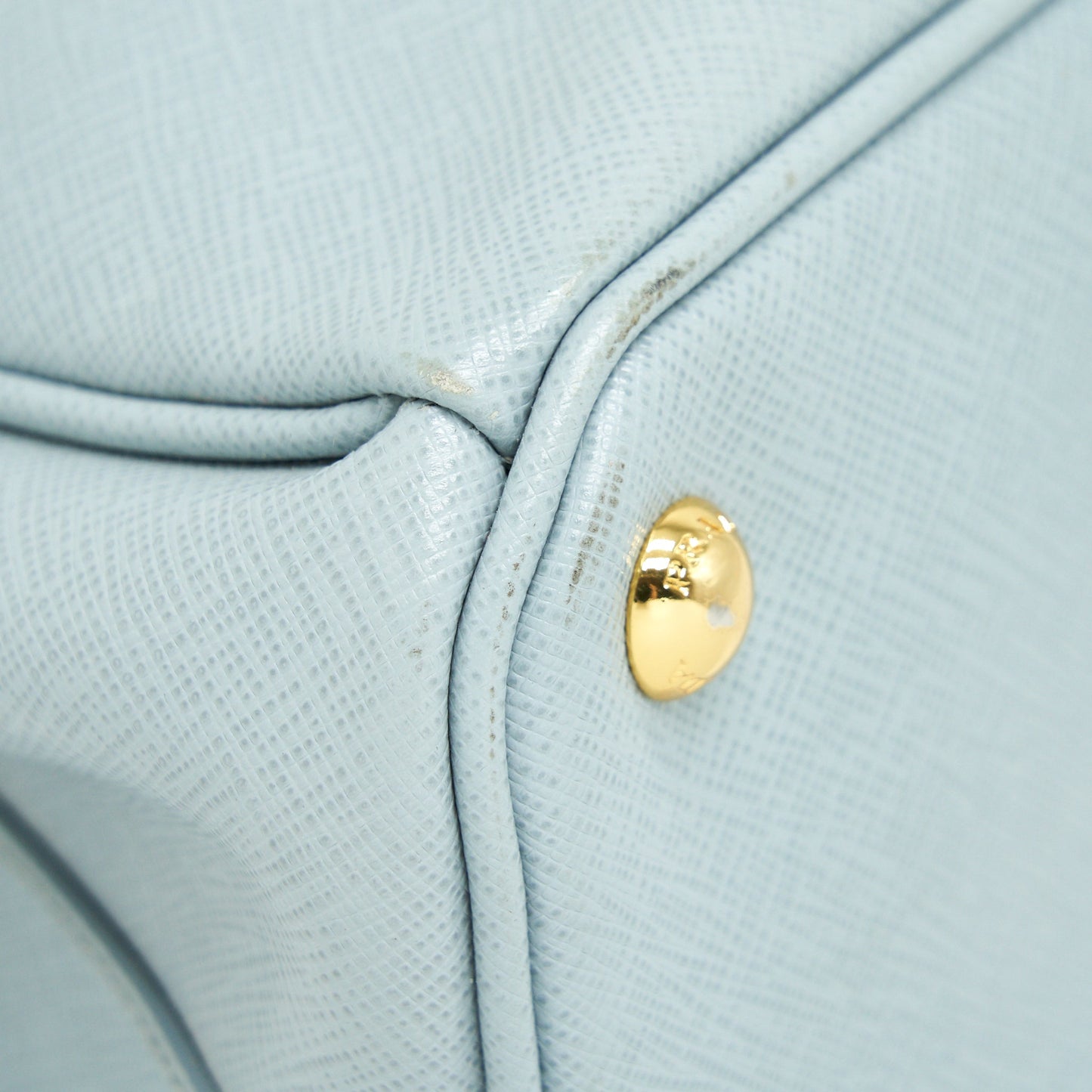 Prada Small Saffiano Leather Tote Bag Light Blue GHW