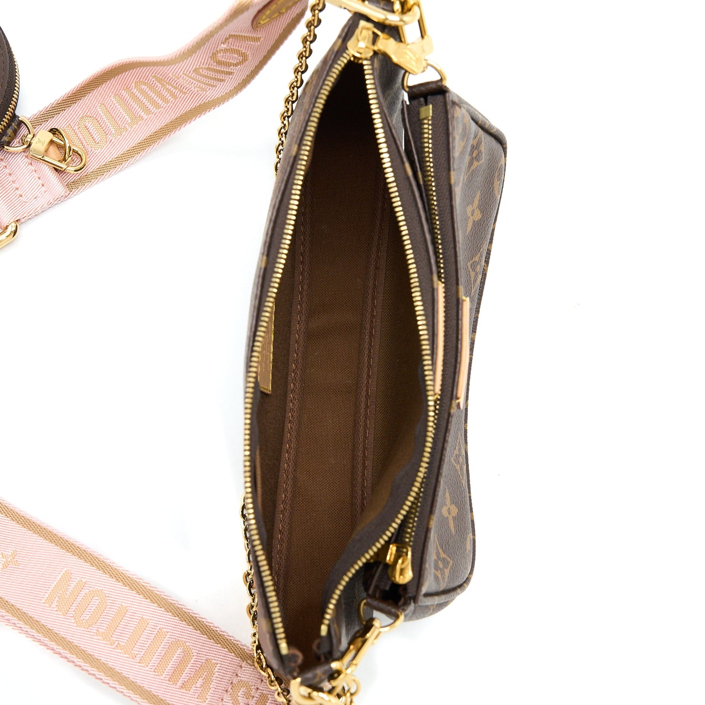 Louis Vuitton Multi Pochette Accessories Monogram Canvas Rose Clair GHW