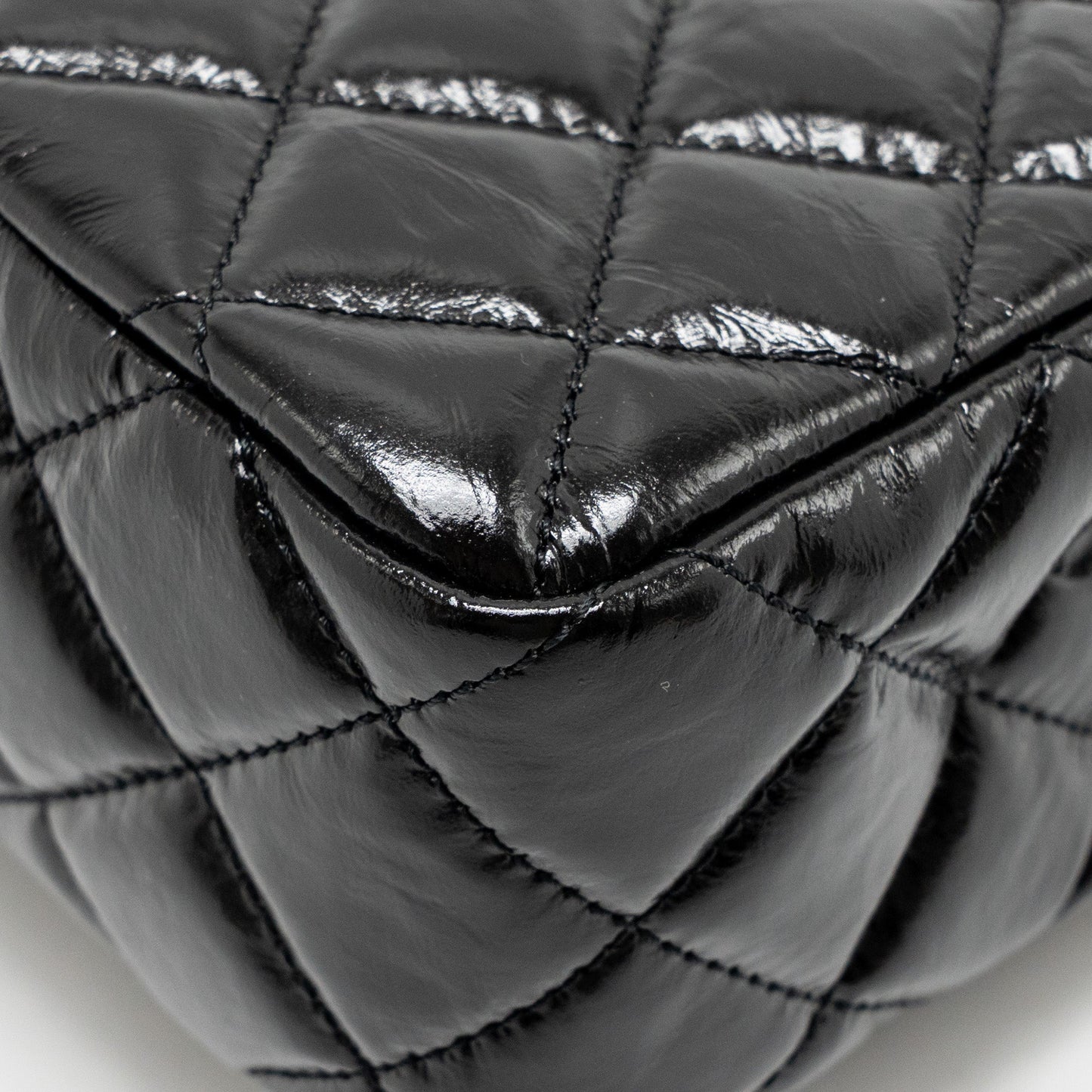 Chanel Hobo Bag Shiny Calfskin Black Brushed GHW