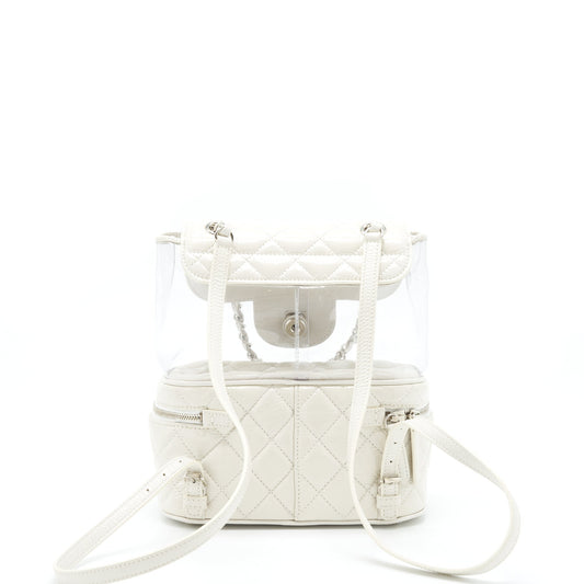 Chanel PVC Aquarium Backpack Aged Calfskin White SHW