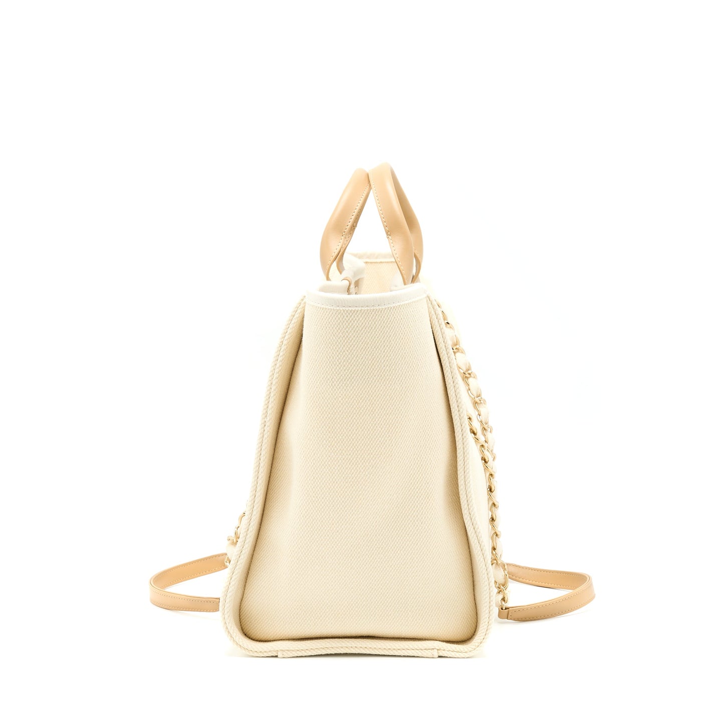 Chanel Deauville Pearl Tote Canvas GHW