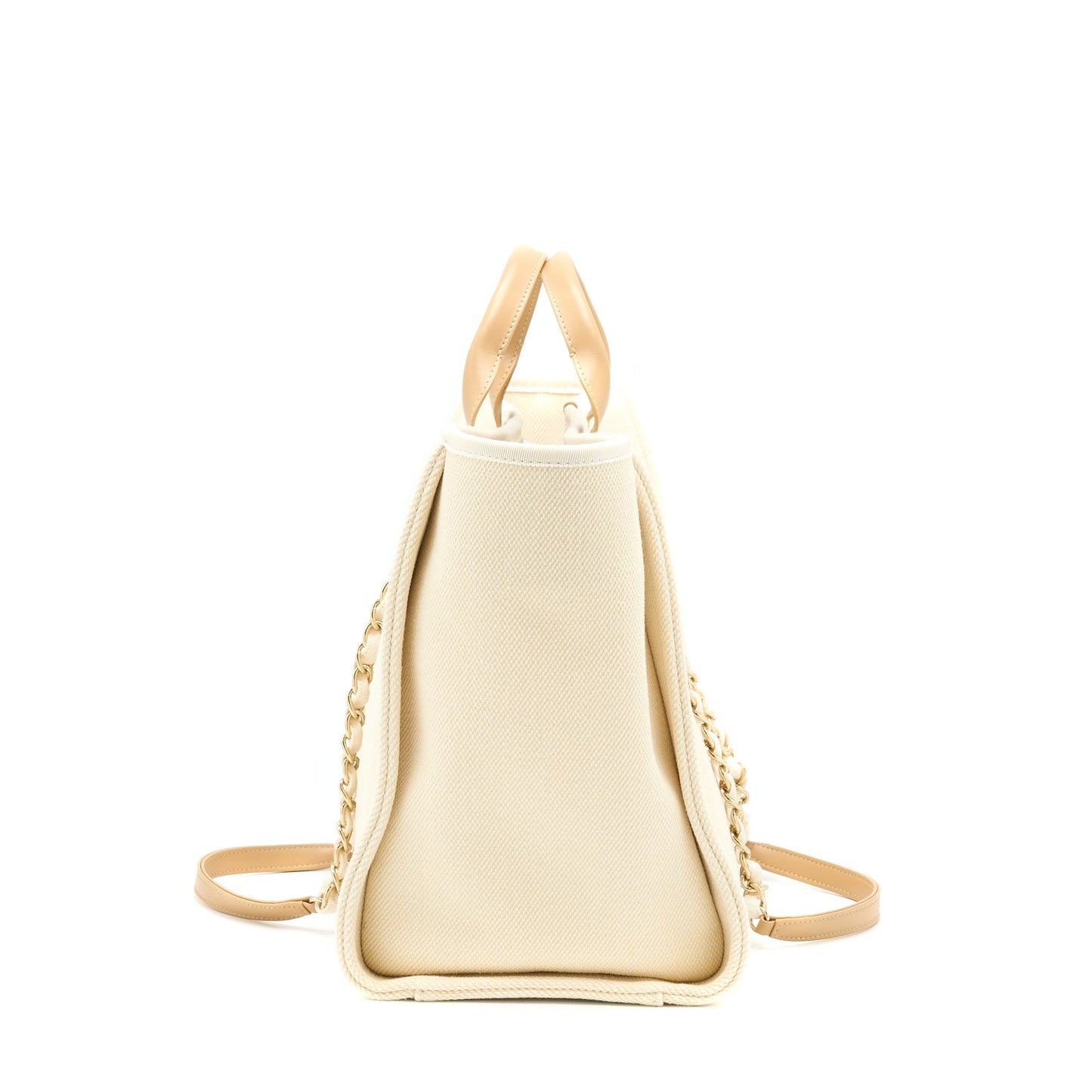Chanel Deauville Pearl Tote Canvas GHW