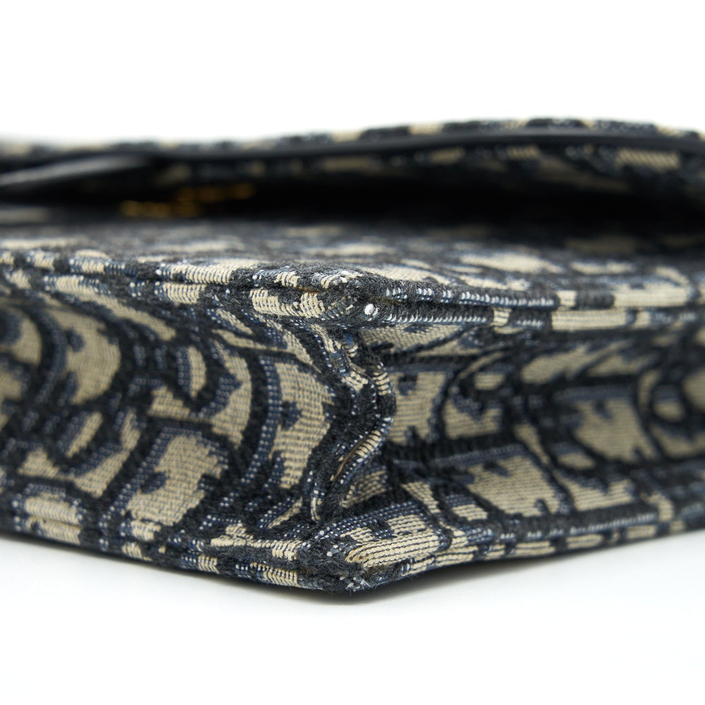 Dior Saddle Pouch With Chain Blue Dior Oblique Jacquard GHW
