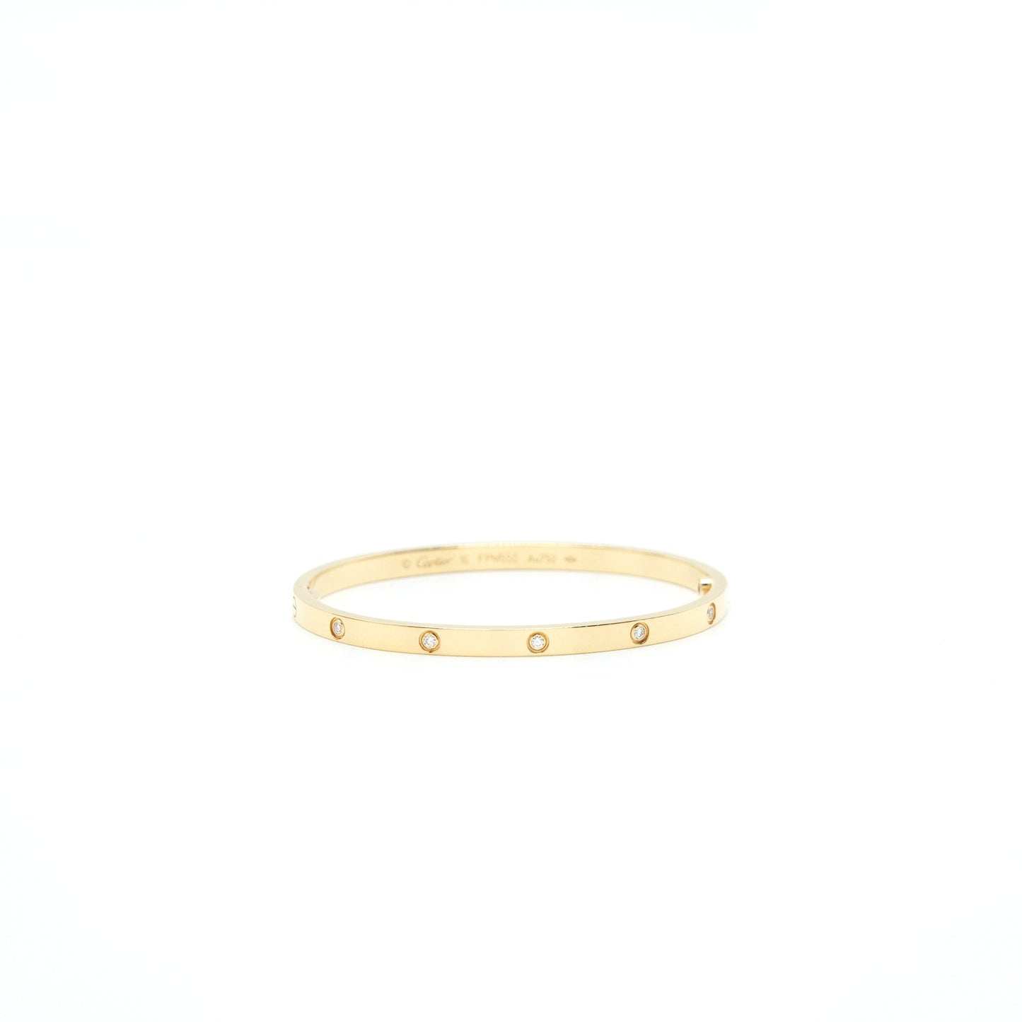 Cartier Love Bracelet size 16 Yellow Gold small Model, 10 diamonds