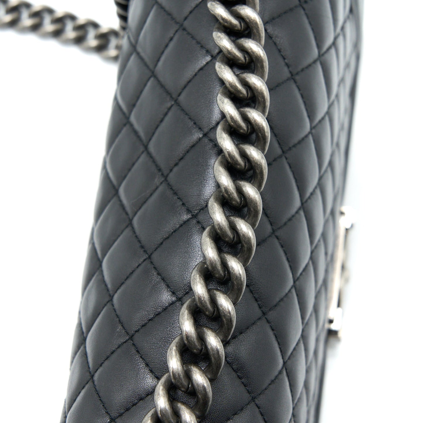 Chanel Medium Boy Bag Lambskin Black Ruthenium SHW