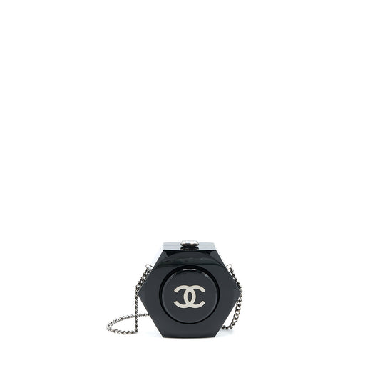 Chanel 18a CC Logo Evening Clutch Black SHW