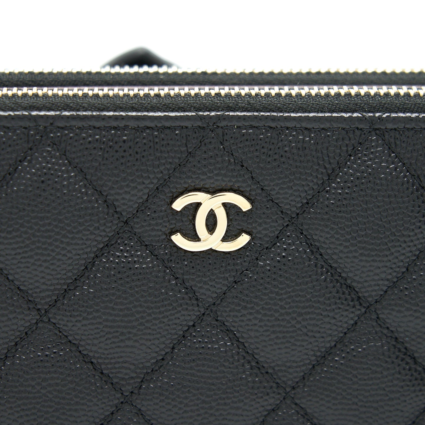 Chanel Double Zip Wallet on Chain Caviar Black LGHW