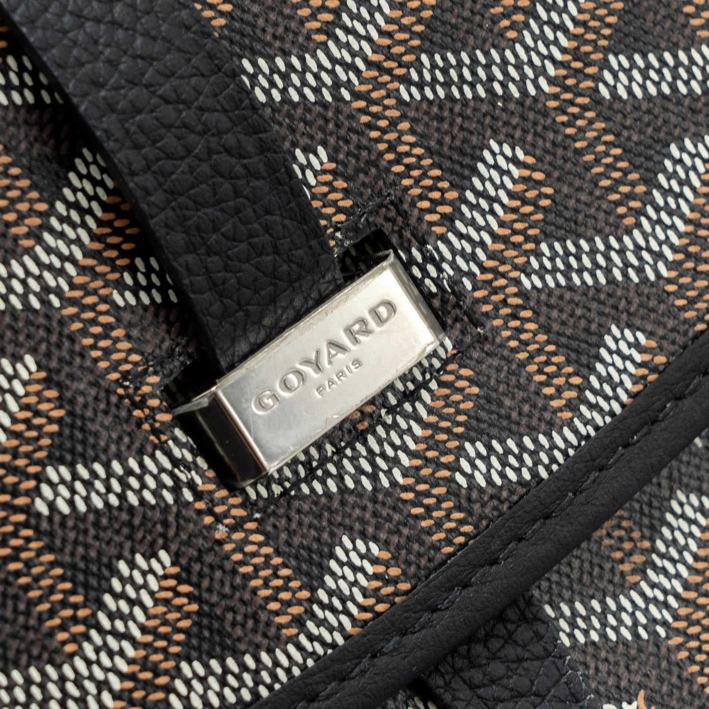 Goyard messenger bag calfskin/goyardine canvas black SHW