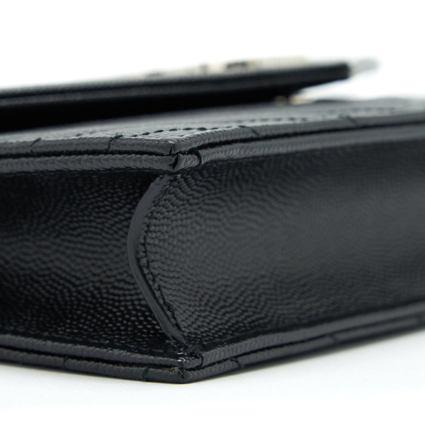 Saint Laurent/YSL Cassandra Matelasse Envelope Chain Wallet Grained Calfskin Black SHW