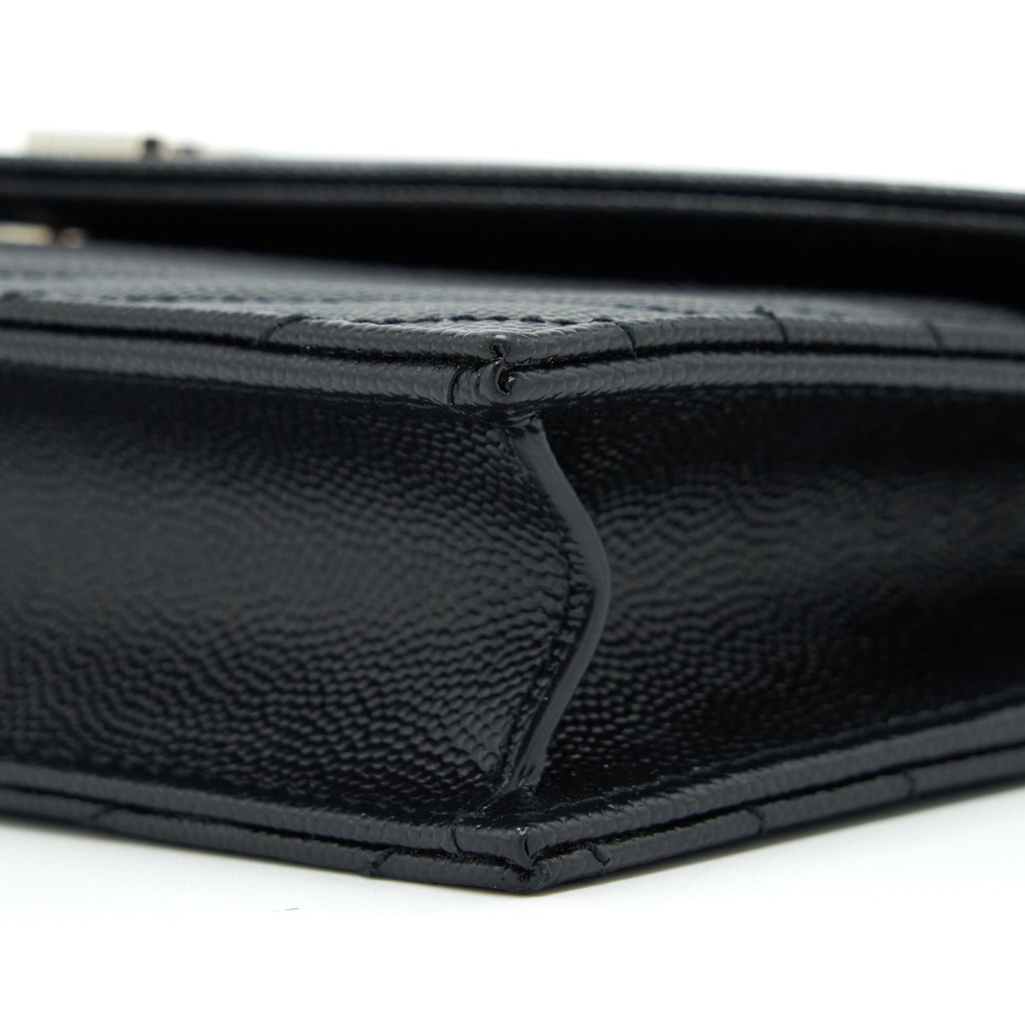 Saint Laurent/YSL Cassandra Matelasse Envelope Chain Wallet Grained Calfskin Black SHW