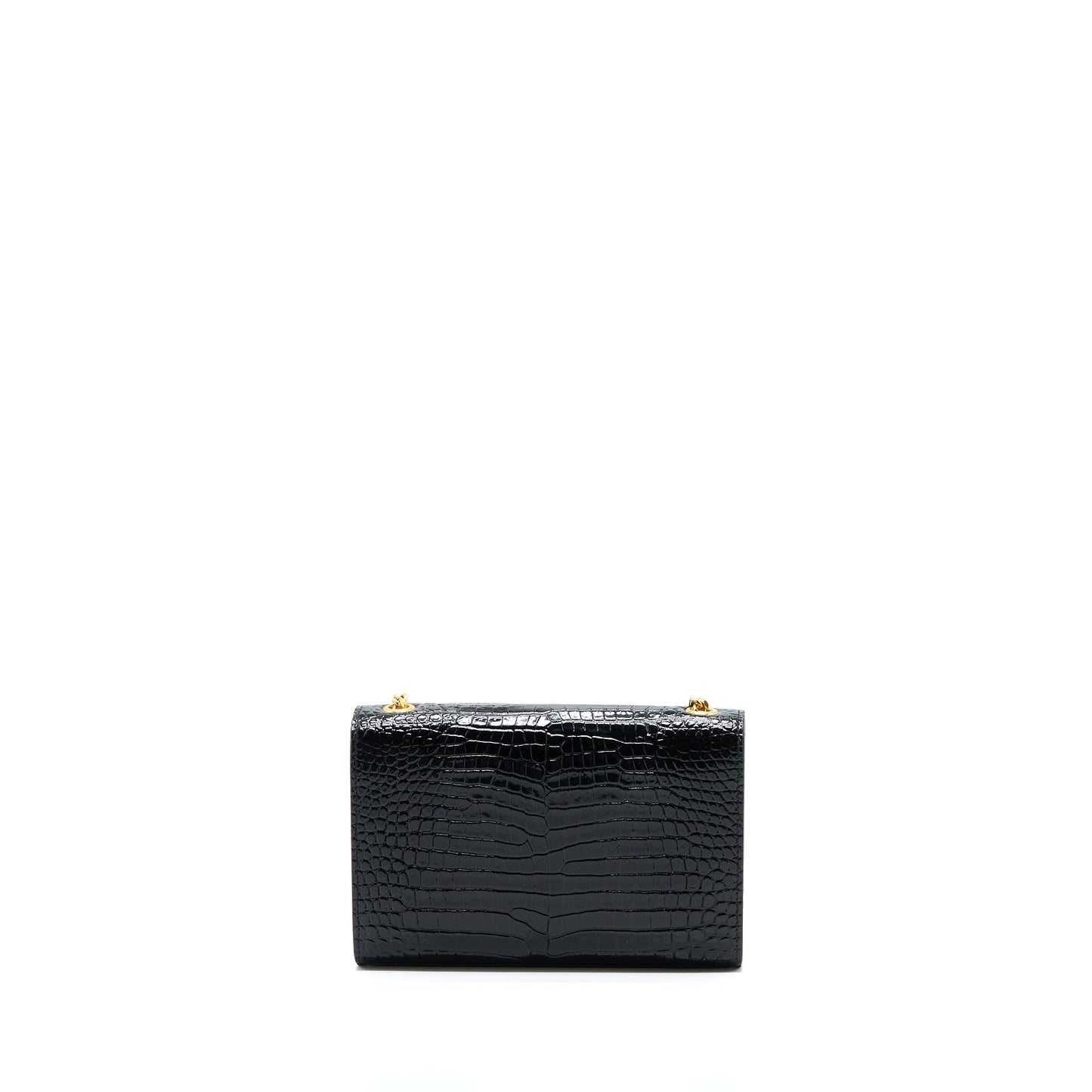 Saint Laurent Kate Bag Croc Embossed Calfskin Black GHW