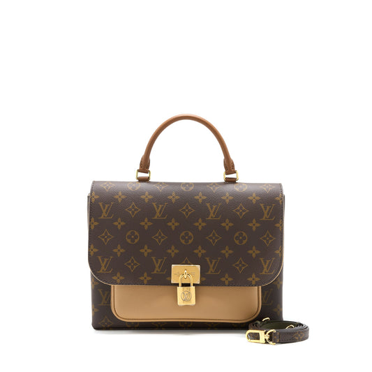 Louis Vuitton Marignan Top Handle Messenger Bag Monogram Canvas Brown GHW