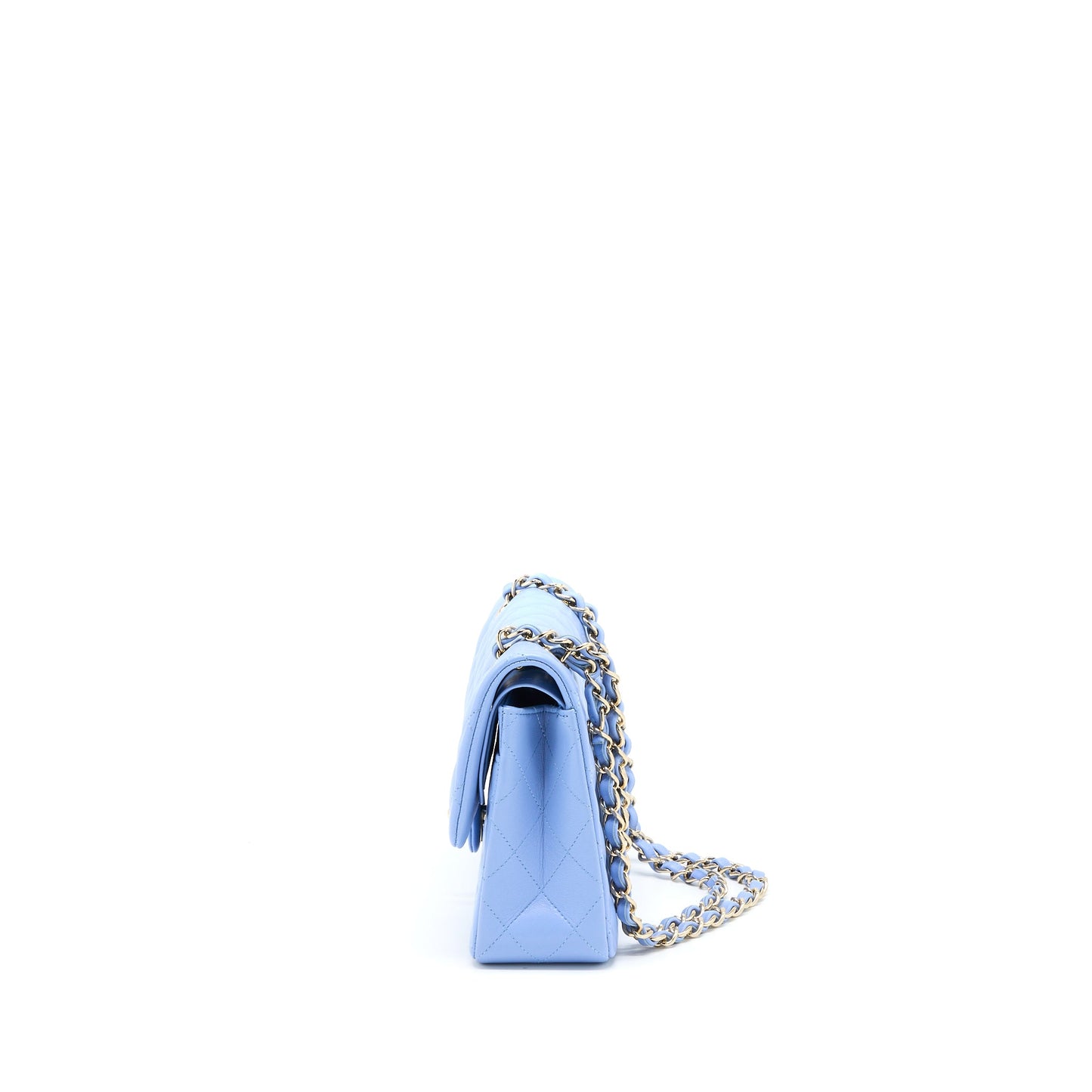 Chanel Small Classic Double Flap Bag Lambskin Blue LGHW