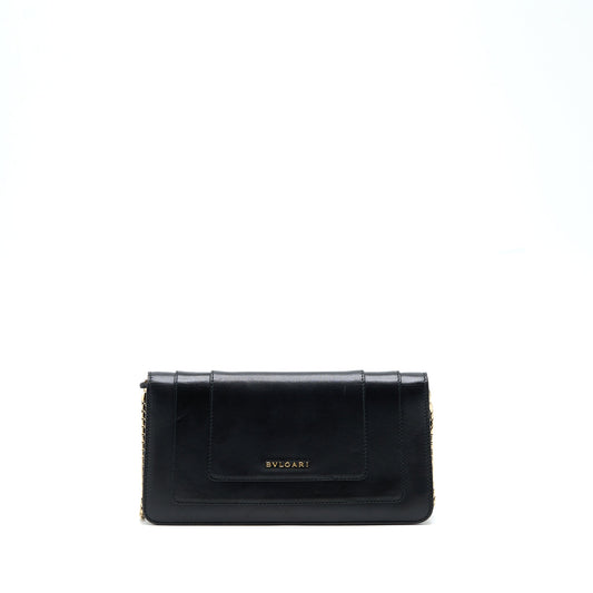 Bvlgari Serpenti Clutch with Chain Calfskin Black GHW