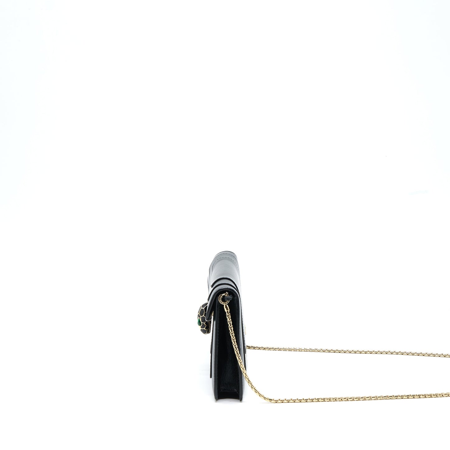 Bvlgari Serpenti Clutch with Chain Calfskin Black GHW