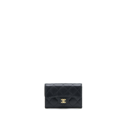 Chanel Classic Flap Card Holder Caviar Black GHW (Microchip)