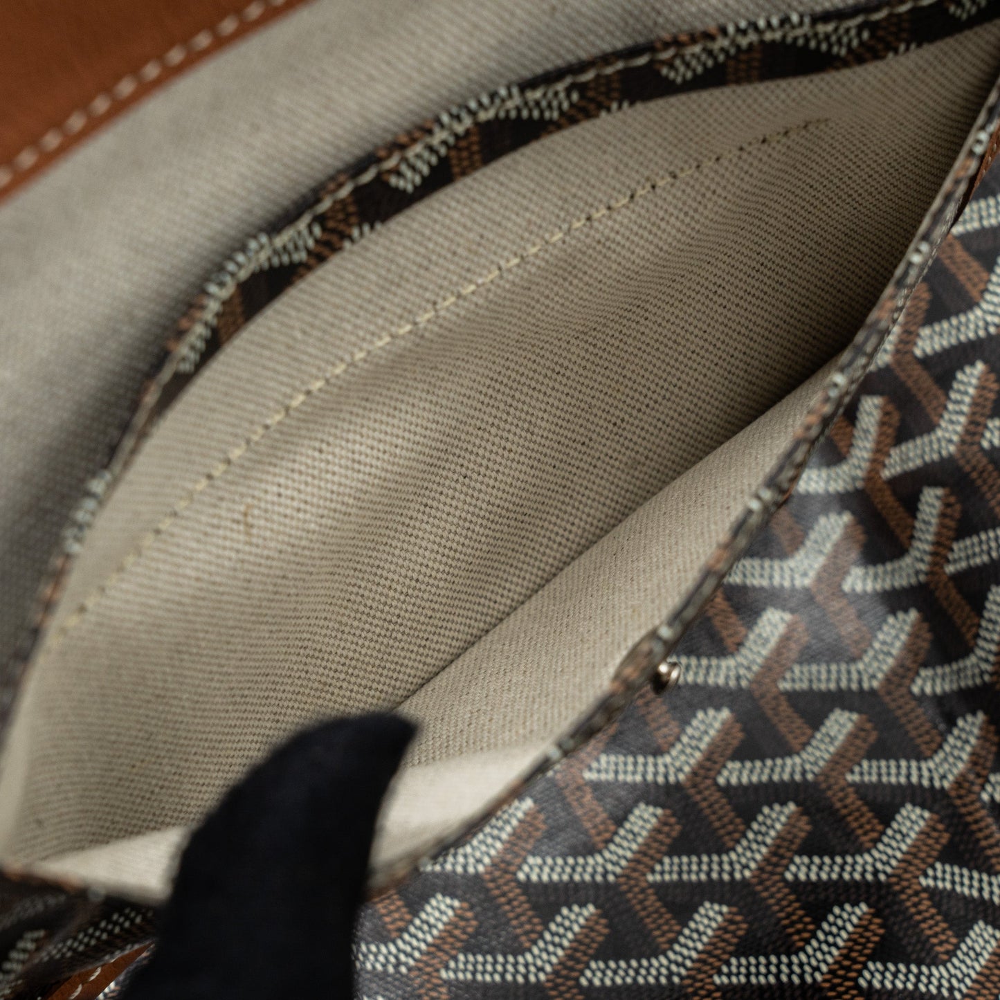 Goyard Saint Louis PM Tote Canvas Black/ Brown SHW