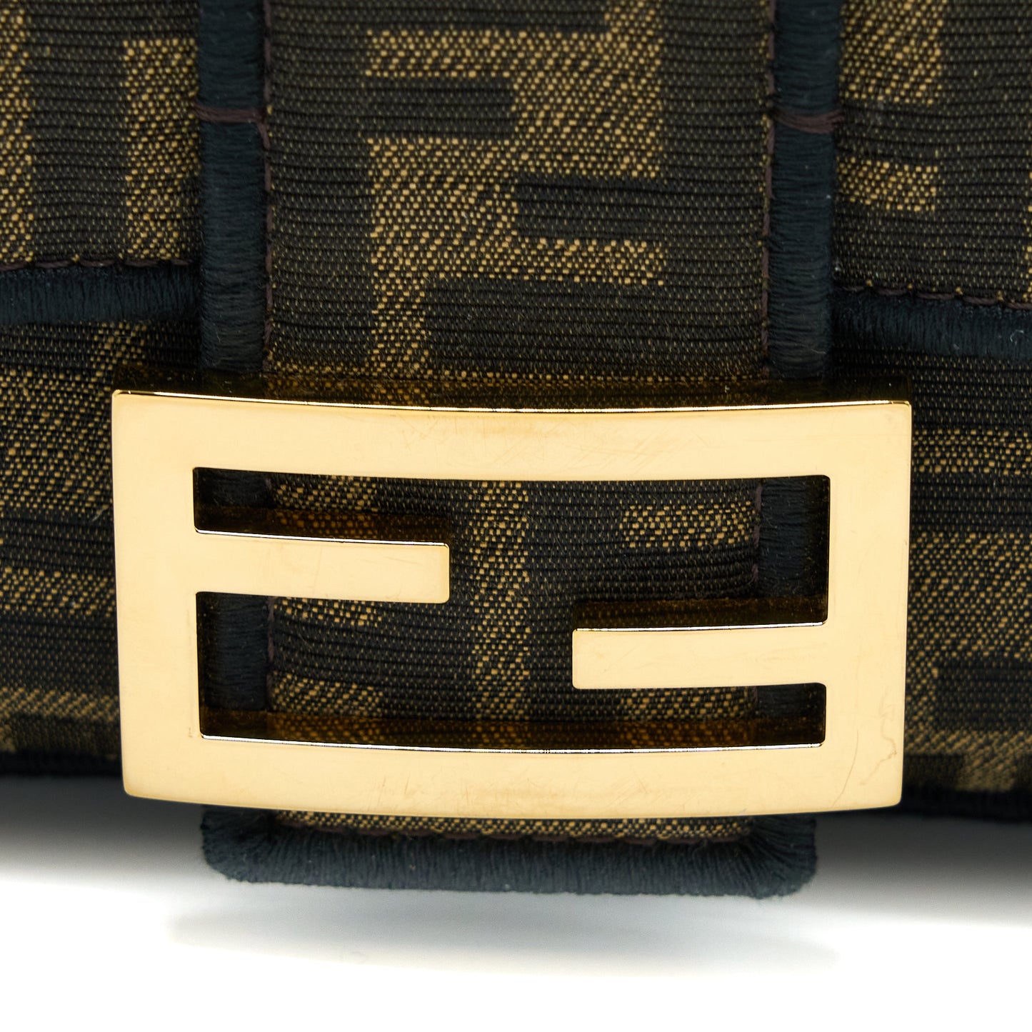 Fendi Baguette Shoulder Bag Canvas GHW