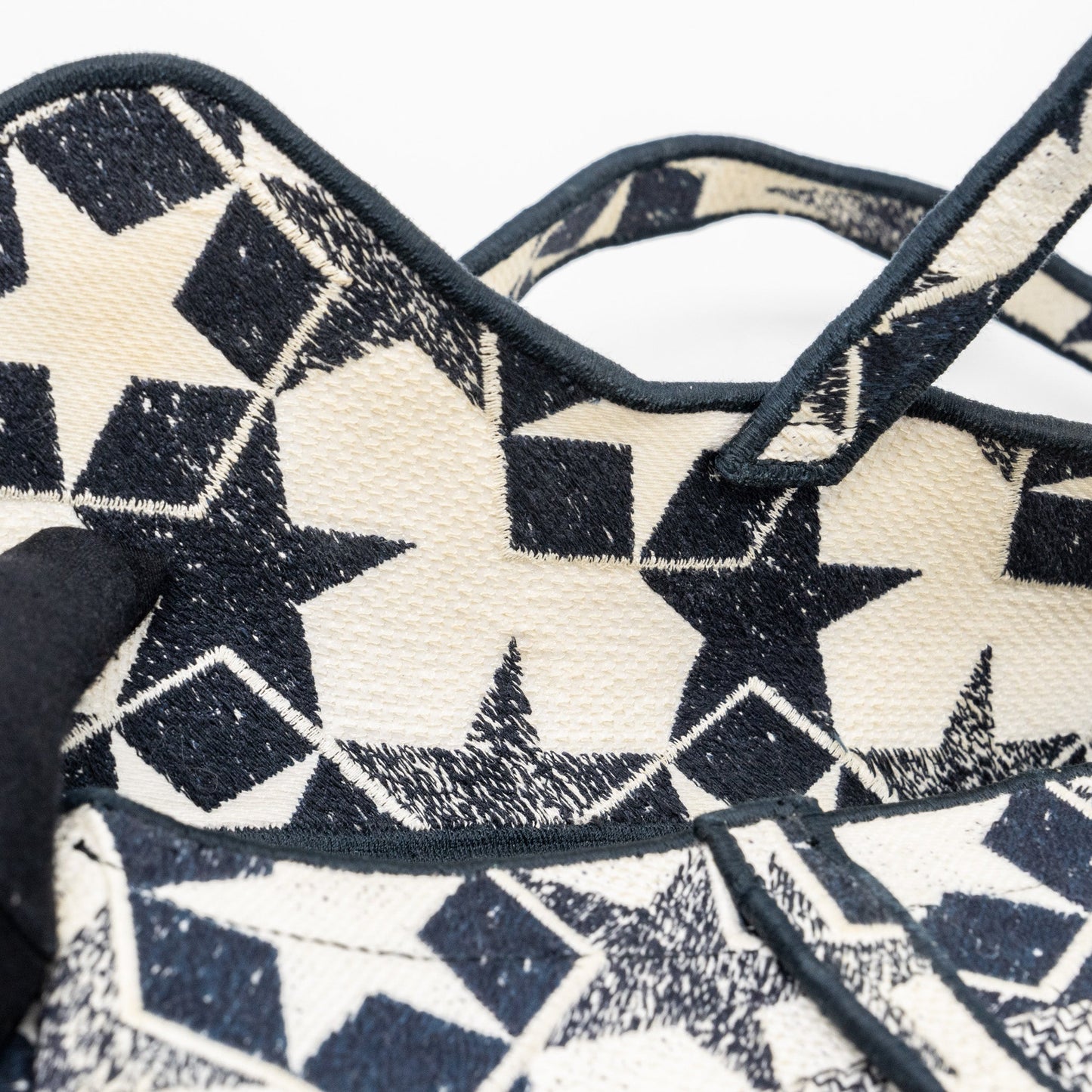 Dior saddle bag canvas limited print dark blue / white GHW