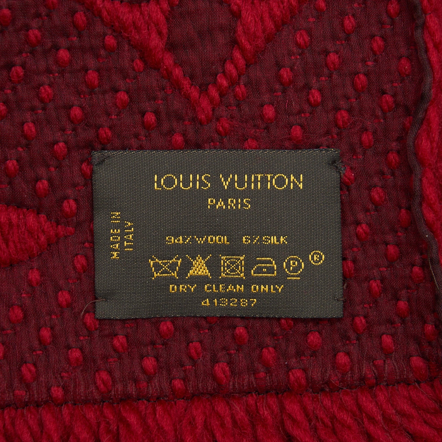 Louis Vuitton Logomania Scarf Ruby