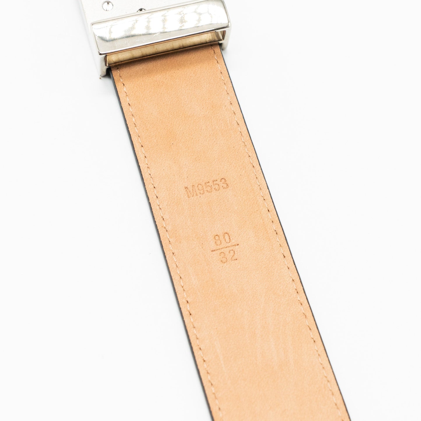 Louis Vuitton size 80 initials 30mm belt epi black SHW