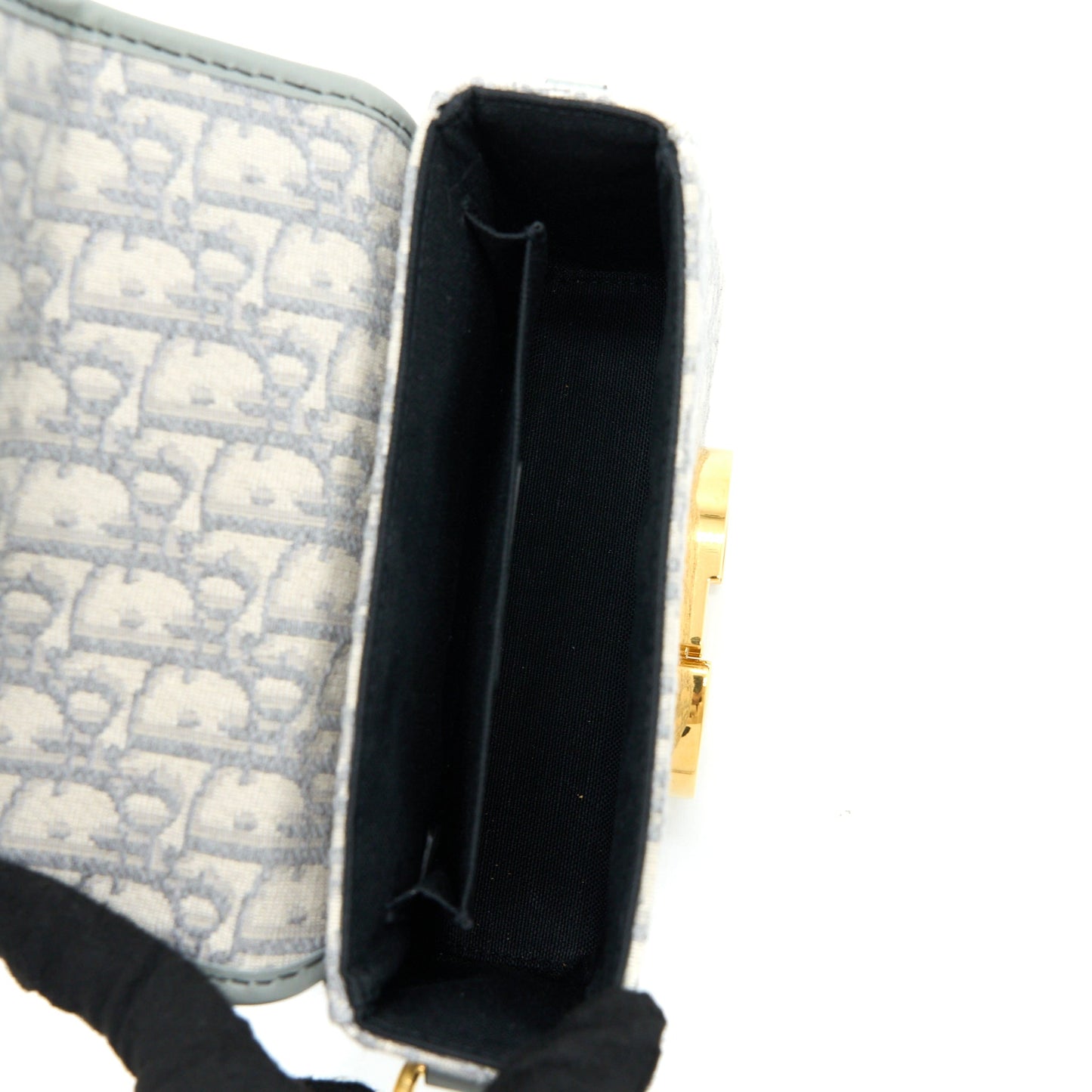 Dior 30 Montaigne Mini Box Bag Grey Oblique Jacquard GHW