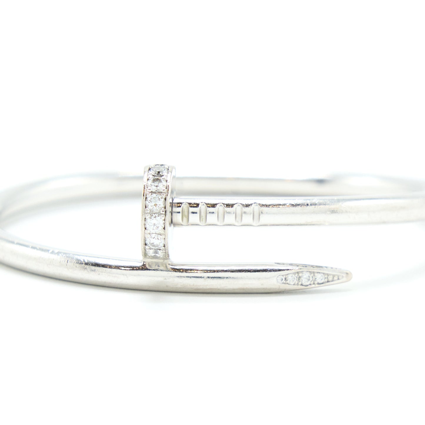 Cartier Size 15 Juste Un Clou Bracelet White Gold With Diamonds(Old version)