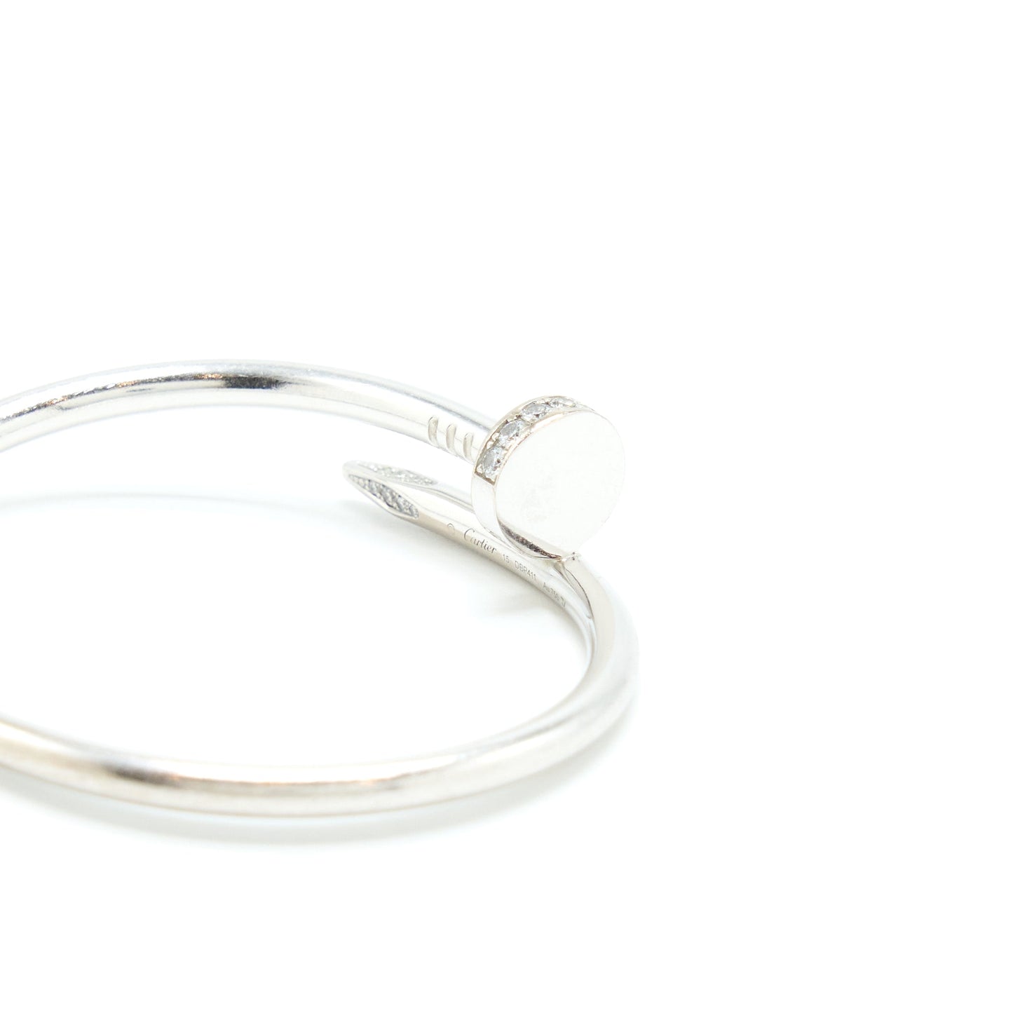 Cartier Size 15 Juste Un Clou Bracelet White Gold With Diamonds(Old version)