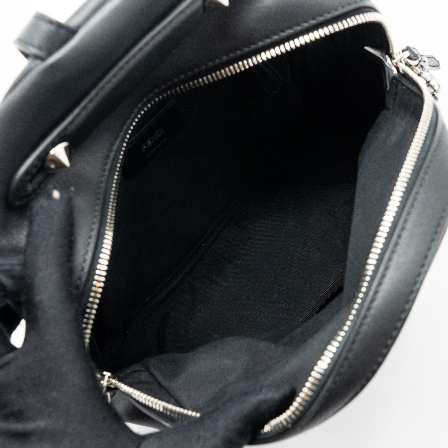Fendi By The Way Backpack Leather Crystal Black SHW