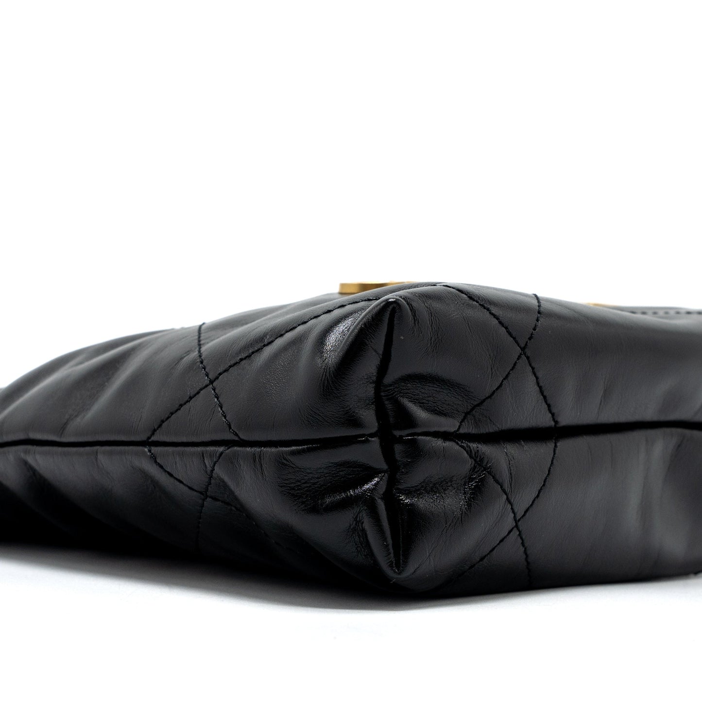 Chanel 23S Mini 22 Bag Shiny Calfskin Black Brushed GHW (Microchip)