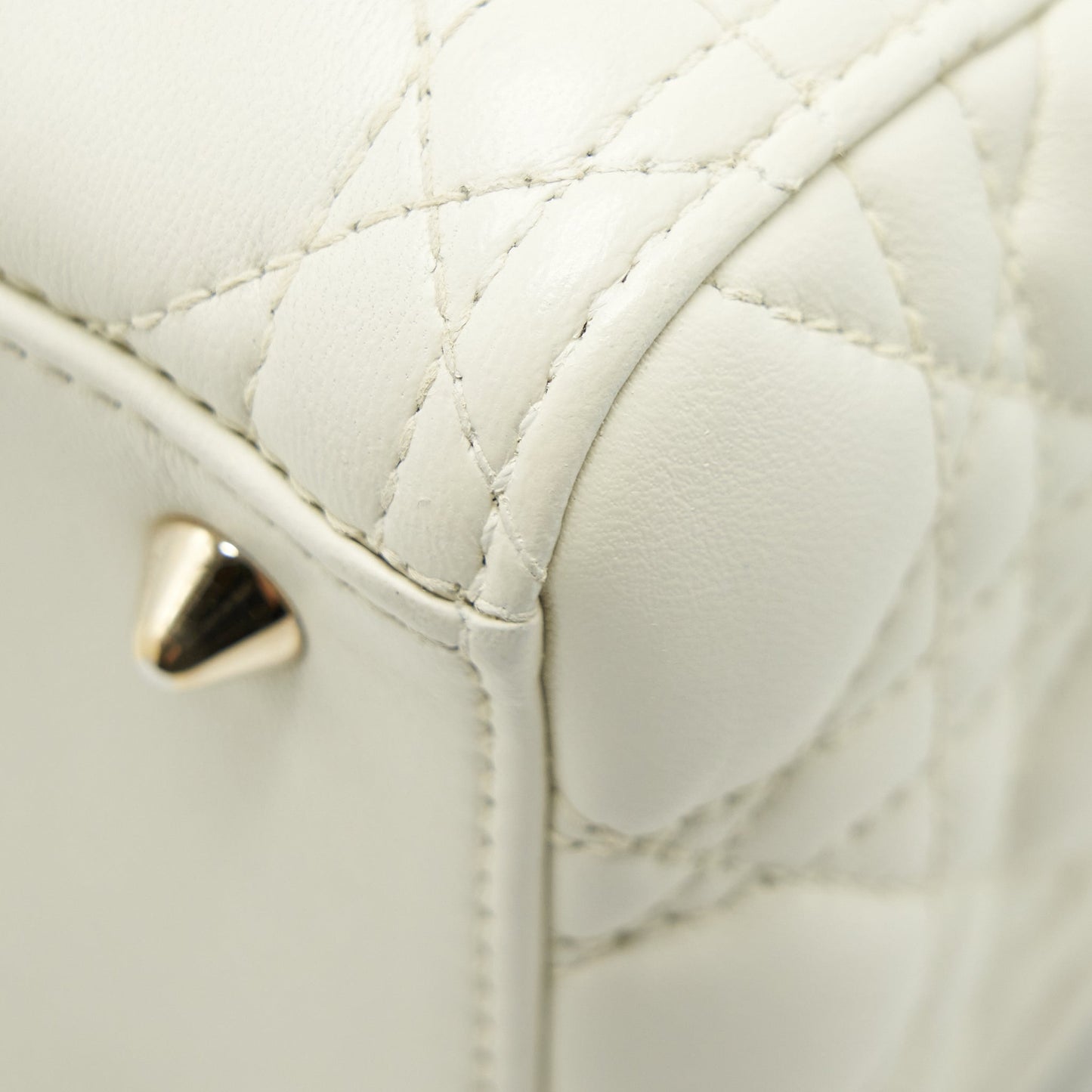 Dior Medium Lady Dior Bag Lambskin White LGHW