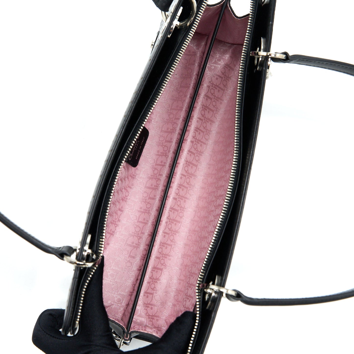 Dior Vintage Lady Dior Long Cuir Bag Calfskin Black SHW
