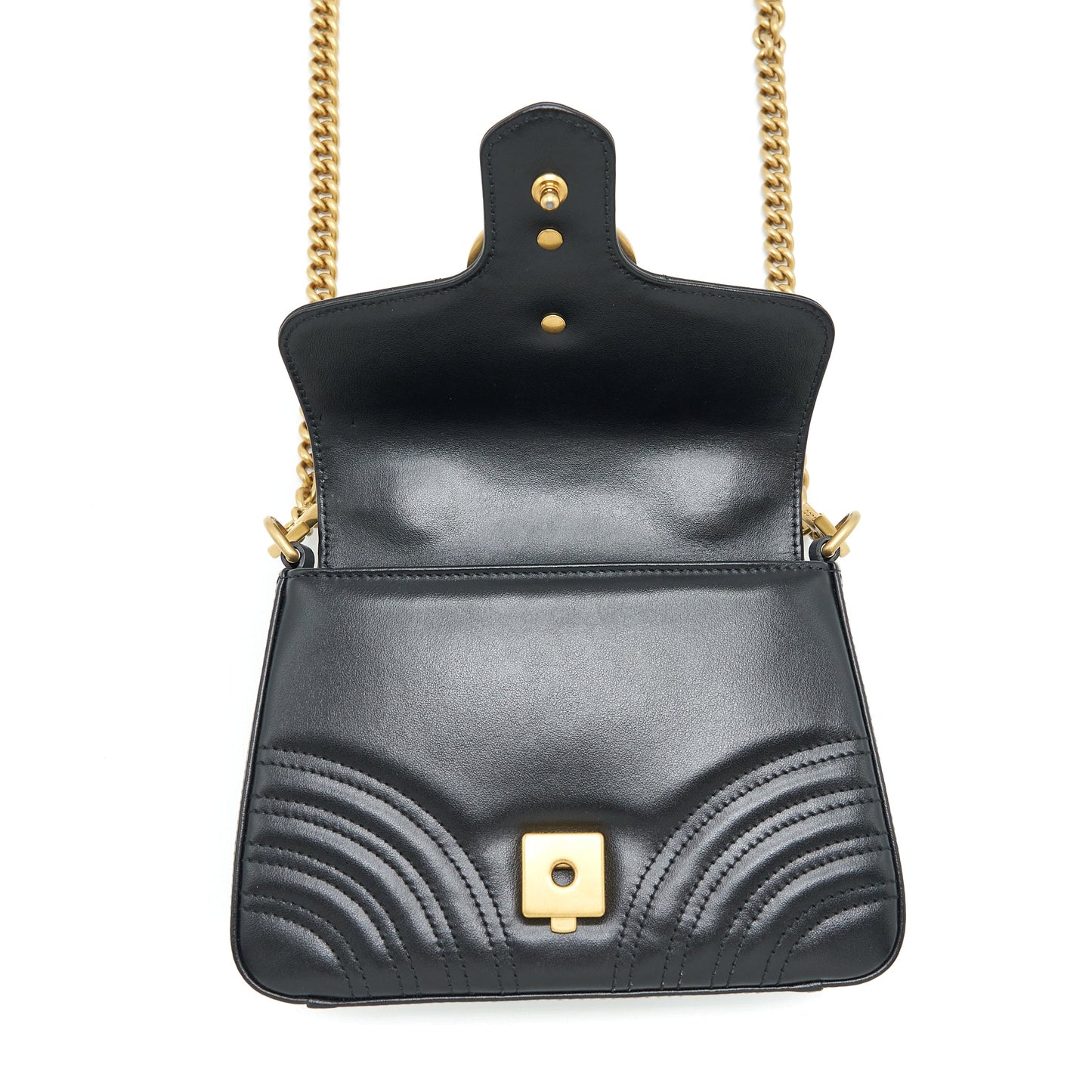 Gucci GG Marmont Mini Top Handle Bag Calfskin Black GHW