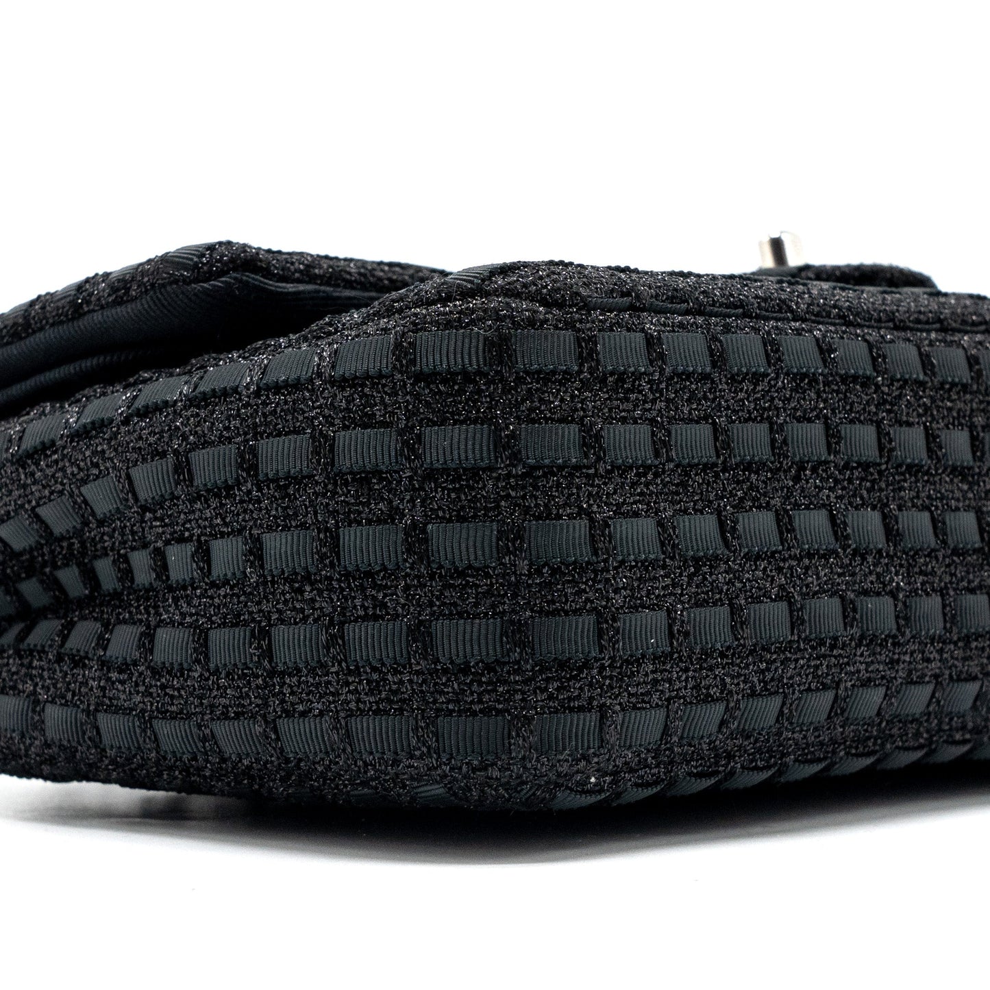 Chanel Medium Classic Double flap bag Tweed black SHW